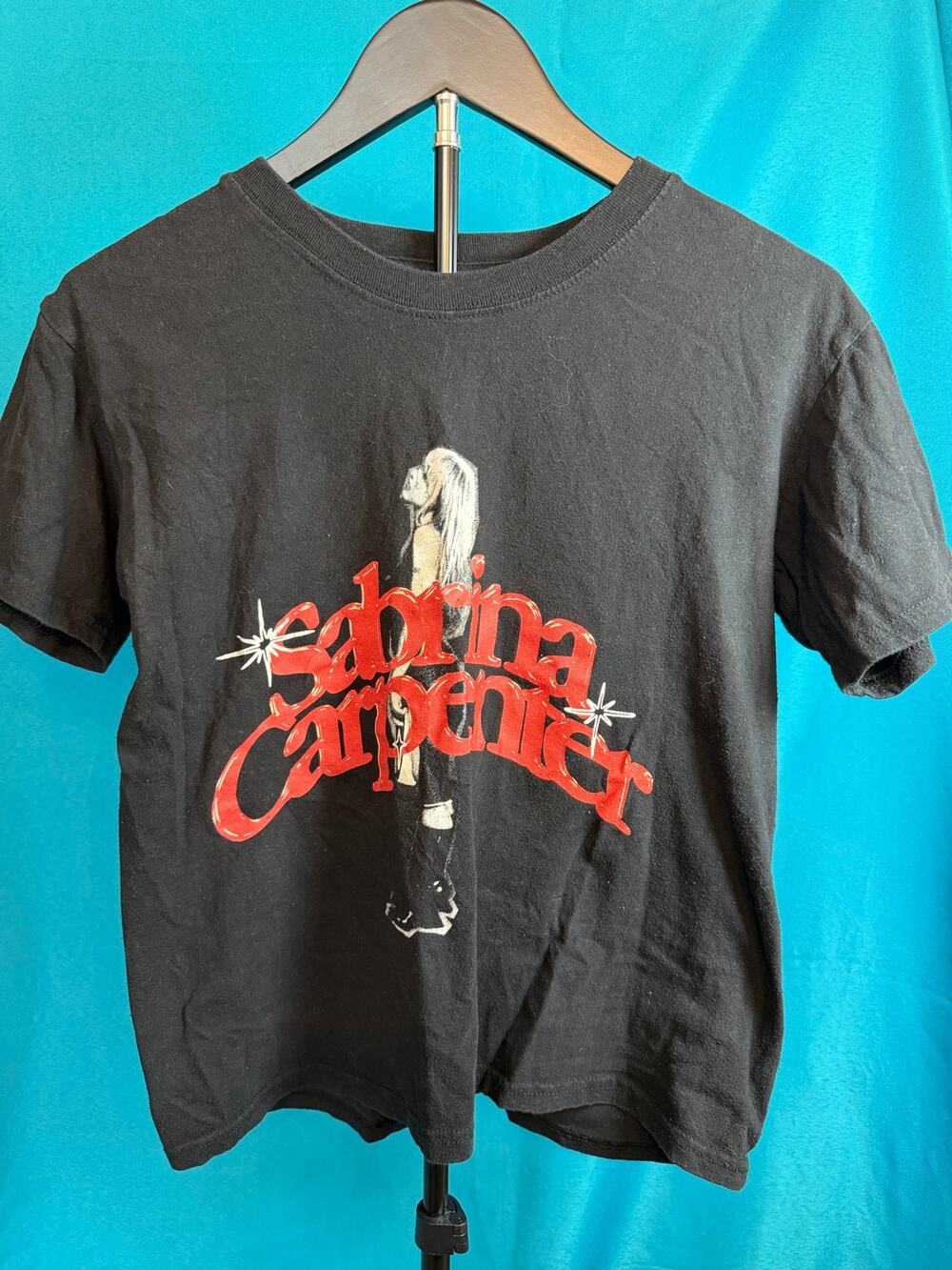 Sabrina Carpenter T Shirt Size Small Black Red Graphic